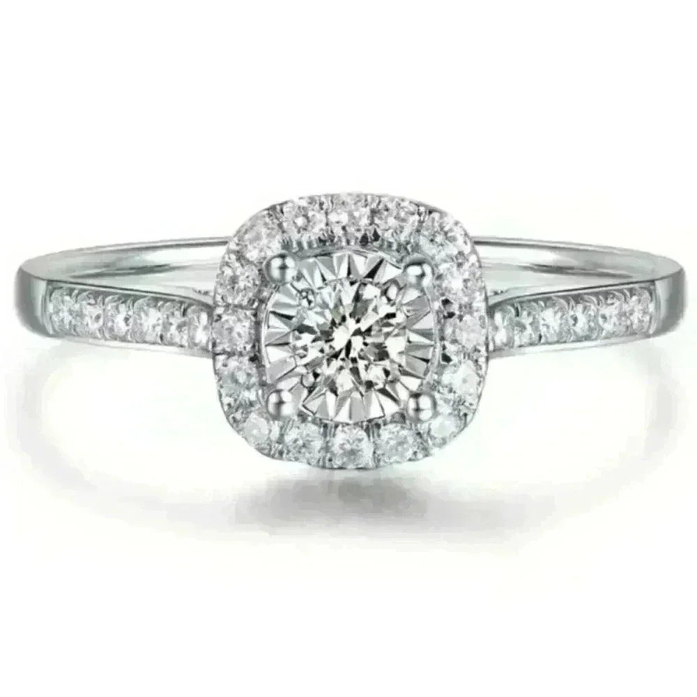 New Silver Square Ring